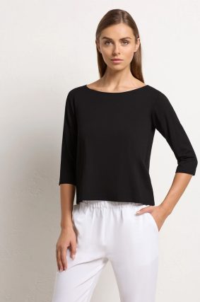Mela Purdie Relaxed Boat Neck Black-4