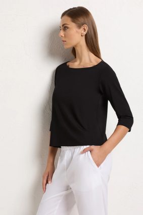 Mela Purdie Relaxed Boat Neck Black-4