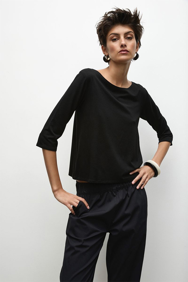 Mela Purdie Relaxed Boat Neck Black