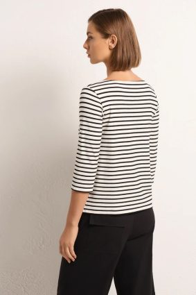 Mela Purdie Relaxed Boat Neck Milk_Black