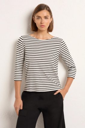 Mela Purdie Relaxed Boat Neck Milk_Black