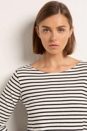 Mela Purdie Relaxed Boat Neck Milk_Black