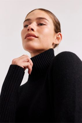 Alessandra Fifi Polo Sweater Black
