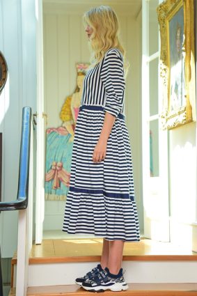 Cooper Just My Tuck Dress Navy Stripe