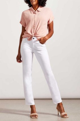 Tribal Eco Sophia 5 Pkts Curvy Straight Pant White