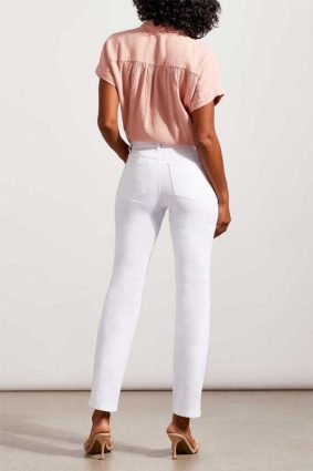 Tribal Eco Sophia 5 Pkts Curvy Straight Pant White