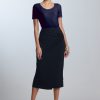 Paula Ryan Scoop Neck Body Tee Navy
