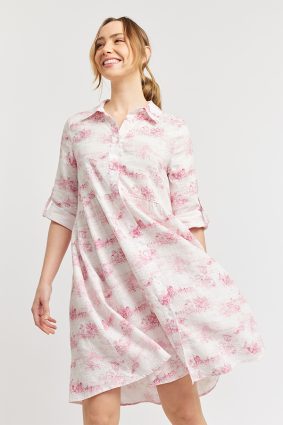 Alessandra Maxine Dress Ft Linen Scarlet