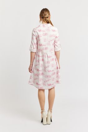 Alessandra Maxine Dress Ft Linen Scarlet