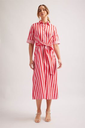 Alessandra Taratufo Dress Parasol Pink Stripe