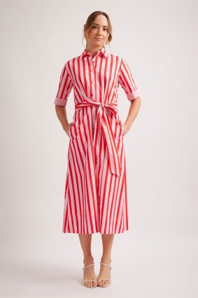 Alessandra Taratufo Dress Parasol Pink Stripe