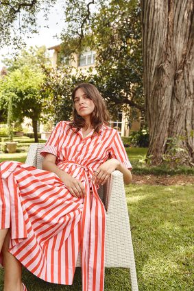 Alessandra Taratufo Dress Parasol Pink Stripe