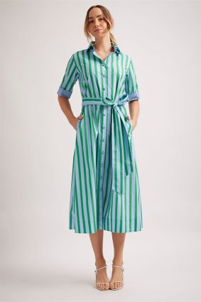 Alessandra Tartufo Dress Parasol Blue Stripe