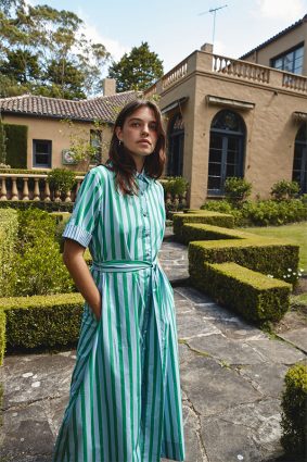 Alessandra Tartufo Dress Parasol Blue Stripe