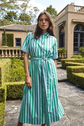 Alessandra Tartufo Dress Parasol Blue Stripe