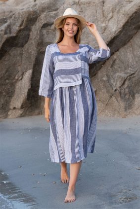 Kokomarina Zenko Dress Denim Stripe