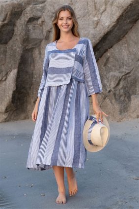 Kokomarina Zenko Dress Denim Stripe