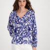 Monari Allover Cloth Print Blouse Deep Sea Ptn