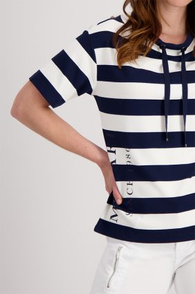 Monari Block Stripe Top Deep Sea Stp
