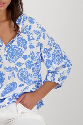 Monari Blouse Paisley Allover Sea Breeze Ptn