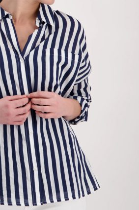 Monari Blouse Stripe Deep Sea