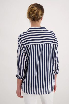 Monari Blouse Stripe Deep Sea