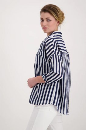 Monari Blouse Stripe Deep Sea