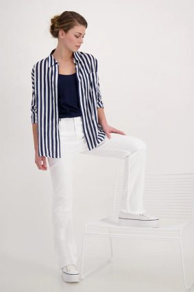 Monari Blouse Stripe Deep Sea