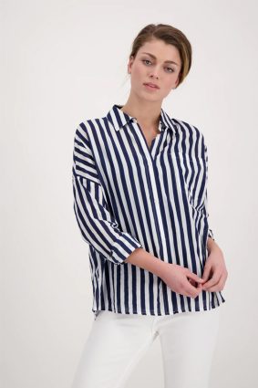 Monari Blouse Stripe Deep Sea