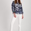 Monari Blouse floral Print Allover Deep Sea Ptn