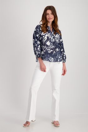 Monari Blouse floral Print Allover Deep Sea Ptn
