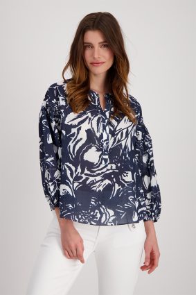 Monari Blouse floral Print Allover Deep Sea Ptn