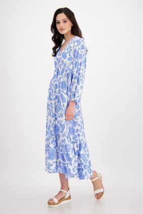 Monari Dress Maxi Paisley Allover Sea Breeze Ptn