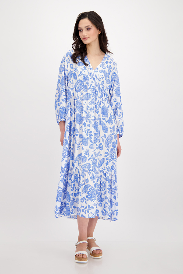 Monari Dress Maxi Paisley Allover Sea Breeze Ptn