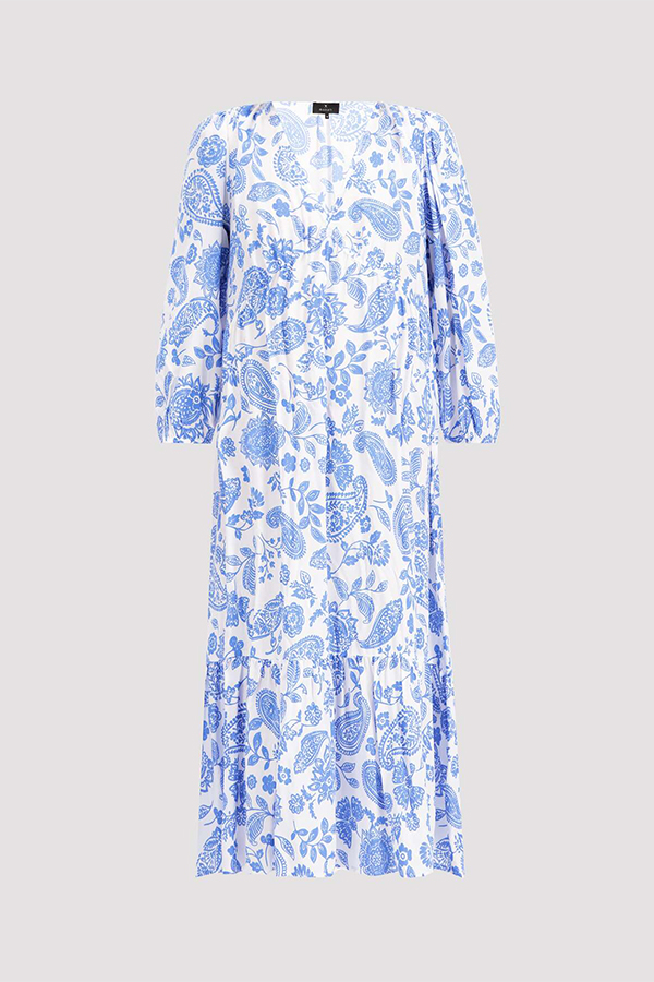 Monari Dress Maxi Paisley Allover Sea Breeze Ptn