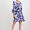 Monari Dress Midi Cloth Print Deep Sea Ptn