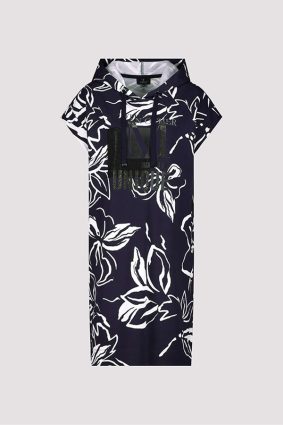 Monari Dress Midi Flower Allover Deep Sea Ptn