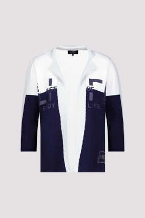 Monari Jacket Knit Colour Block White