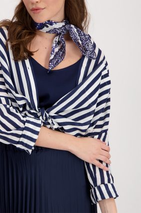 Monari Scarf Cloth Print Allover Deep Sea Ptn