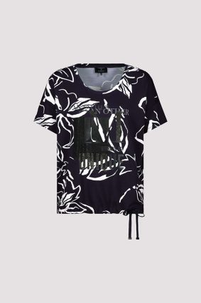 Monari T-Shirt Flower All Over Deep Sea Ptn