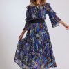 Paula Ryan Arched Skirt Mosaic Print