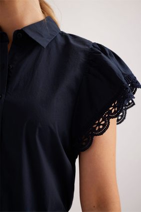Alessandra Lara Shirt Poplin Navy