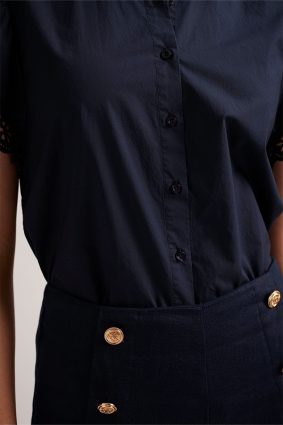 Alessandra Lara Shirt Poplin Navy