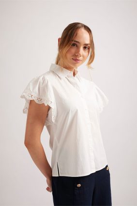 Alessandra Lara Shirt Poplin White