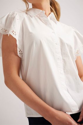 Alessandra Lara Shirt Poplin White