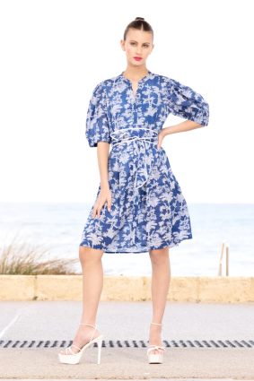 Lola Marilyn Button Dress French Blue