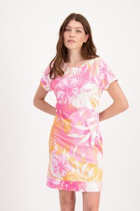 Monari Dress Sweat Midi Flower Hbsc Ptn