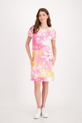 Monari Dress Sweat Midi Flower Hbsc Ptn