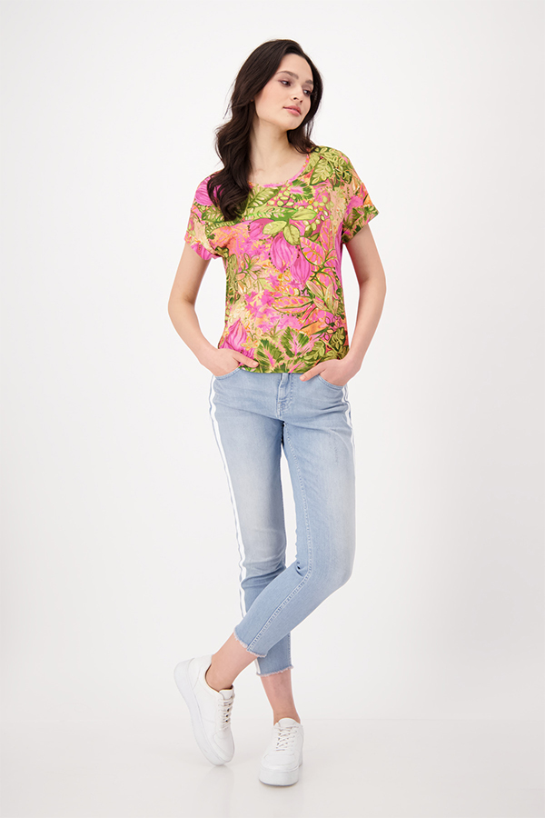 Monari Flower Print All Over T-Shirt Hbsc Ptn
