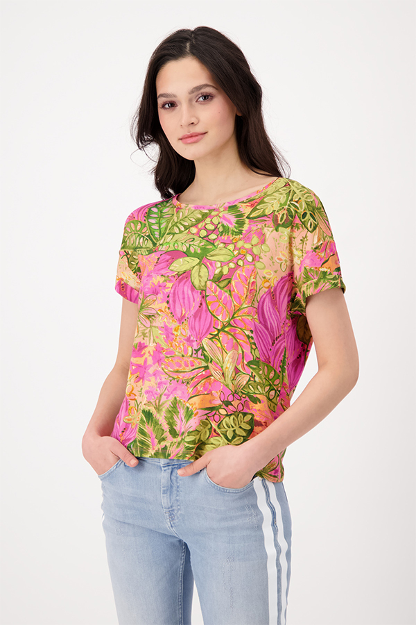 Monari Flower Print All Over T-Shirt Hbsc Ptn